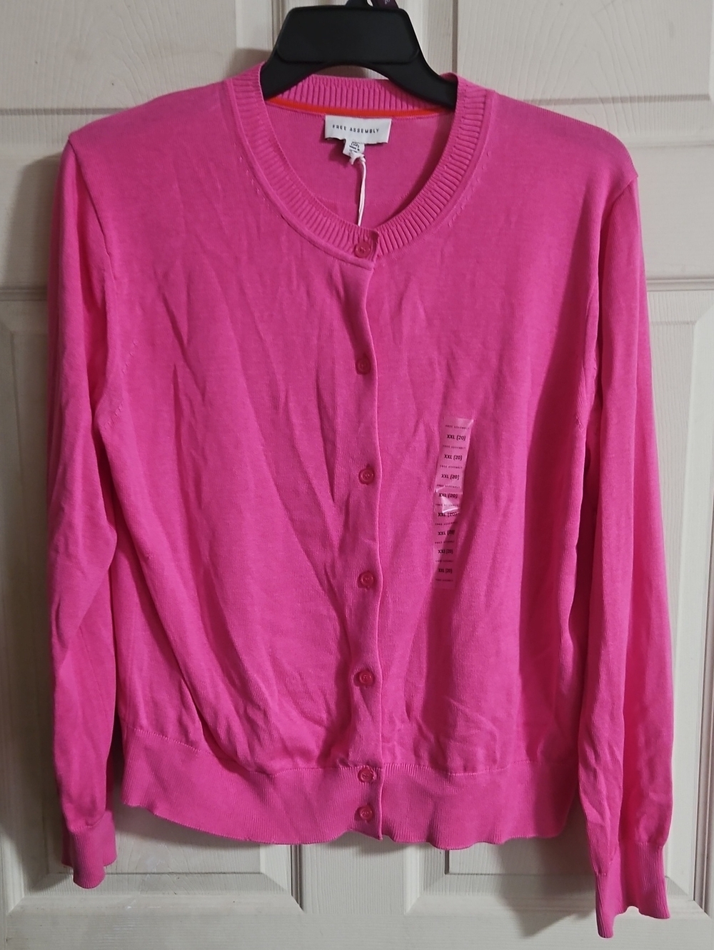 FREE ASSEMBLY CLASSIC CREW CARDIGAN: FUSCHIA: New With Tags: Size XXL (20)